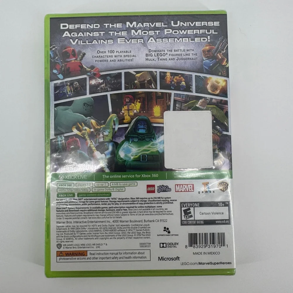Lego Marvel Super Heroes Xbox 360 Platinum Hits Best Seller New Sealed NTSC